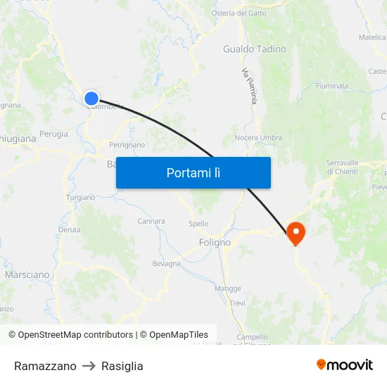 Ramazzano to Rasiglia map