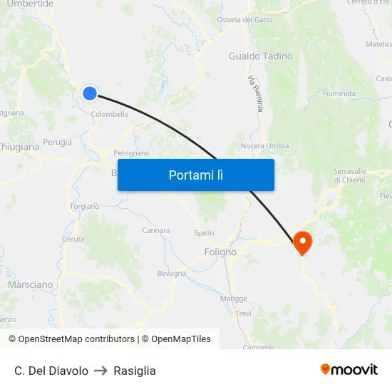 C. Del Diavolo to Rasiglia map