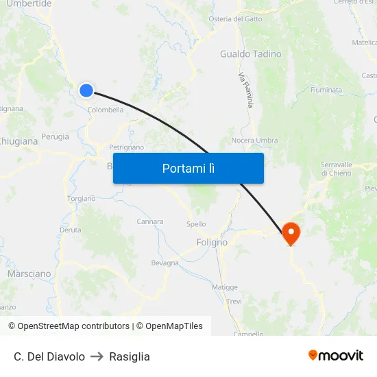 C. Del Diavolo to Rasiglia map