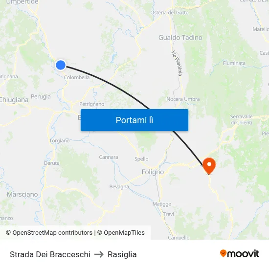 Strada Dei Bracceschi to Rasiglia map