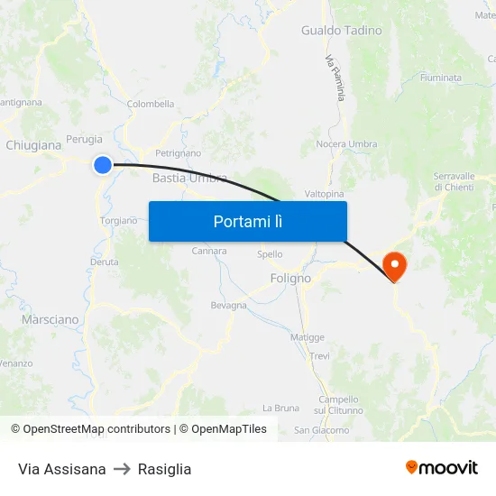 Via Assisana to Rasiglia map