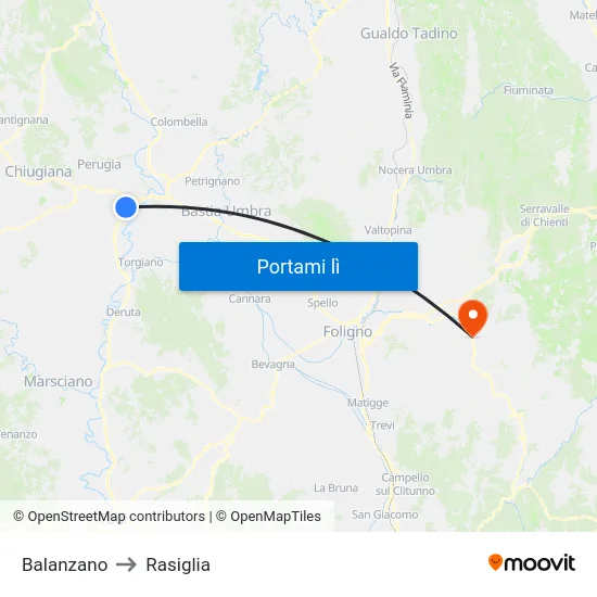 Balanzano to Rasiglia map