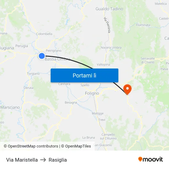 Via Maristella to Rasiglia map