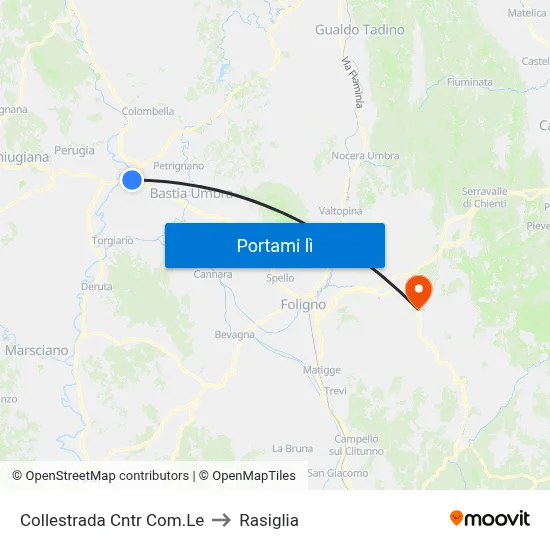 Collestrada Cntr Com.Le to Rasiglia map