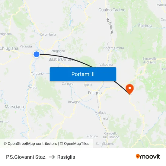 P.S.Giovanni Staz. to Rasiglia map