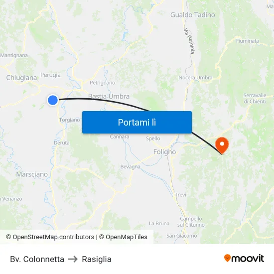 Bv. Colonnetta to Rasiglia map