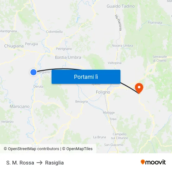 S. M. Rossa to Rasiglia map