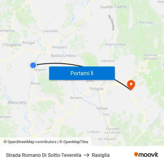 Strada Romano Di Sotto-Teverella to Rasiglia map
