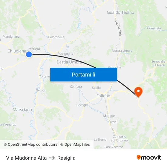 Via Madonna Alta to Rasiglia map