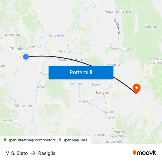 V. S. Sisto to Rasiglia map
