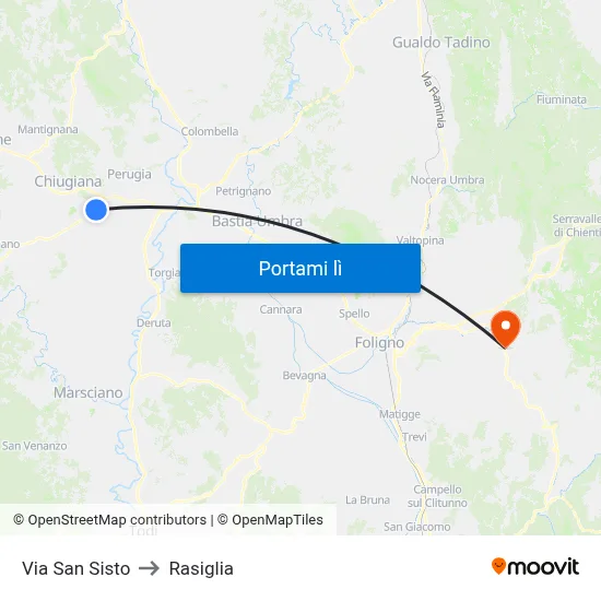 Via San Sisto to Rasiglia map