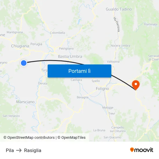 Pila to Rasiglia map