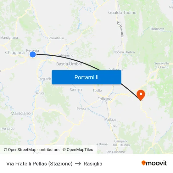 Via Fratelli Pellas (Stazione) to Rasiglia map