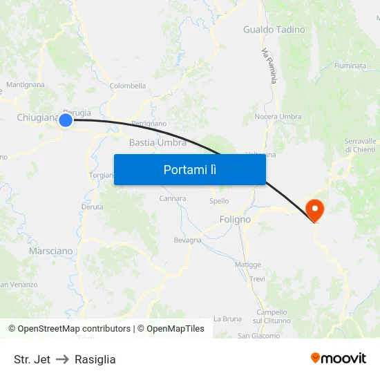 Str. Jet to Rasiglia map