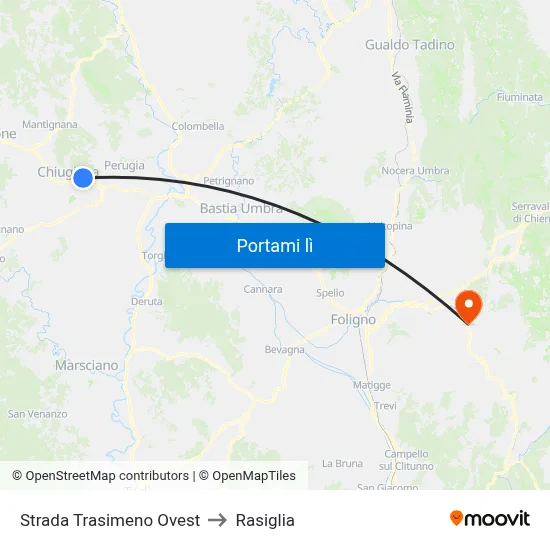 Strada Trasimeno Ovest to Rasiglia map