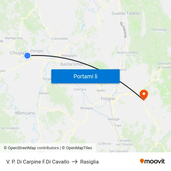 V. P. Di Carpine F.Di Cavallo to Rasiglia map