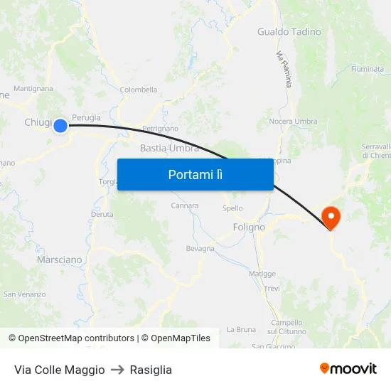Via Colle Maggio to Rasiglia map