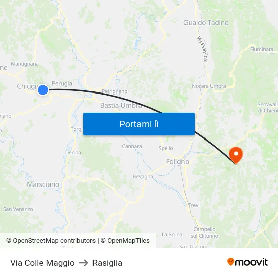 Via Colle Maggio to Rasiglia map