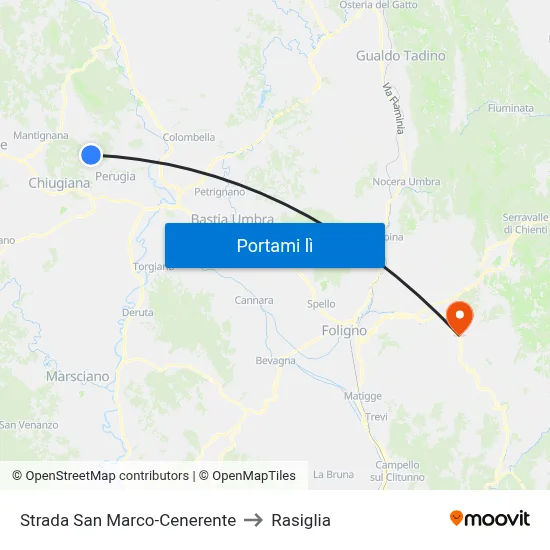 Strada San Marco-Cenerente to Rasiglia map