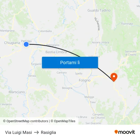 Via Luigi Masi to Rasiglia map