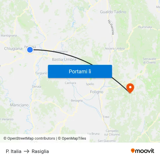 P. Italia to Rasiglia map