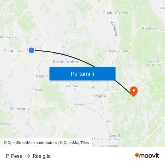P. Pesa to Rasiglia map
