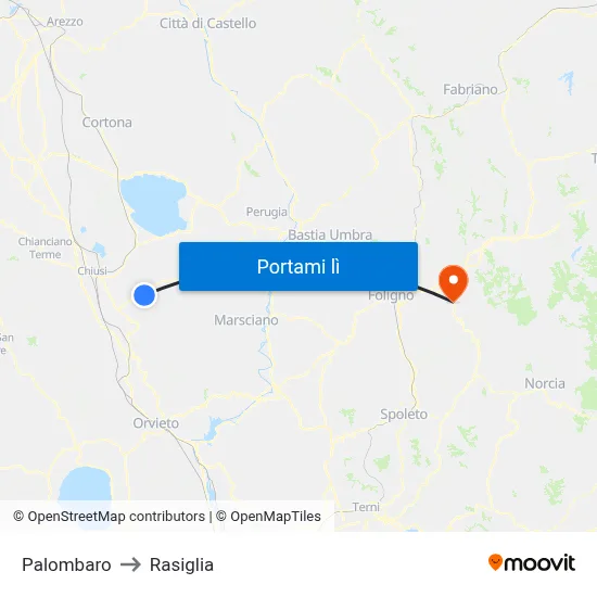 Palombaro to Rasiglia map
