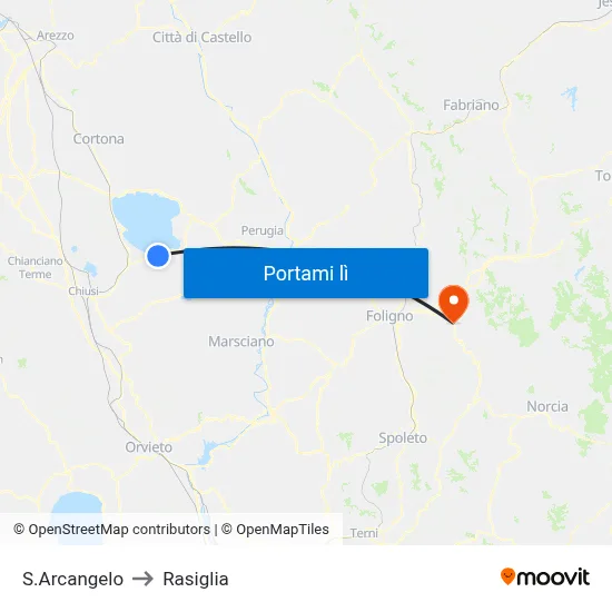 S.Arcangelo to Rasiglia map