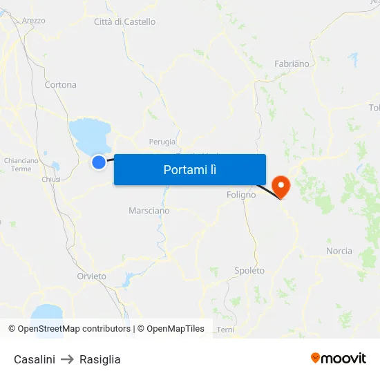 Casalini to Rasiglia map