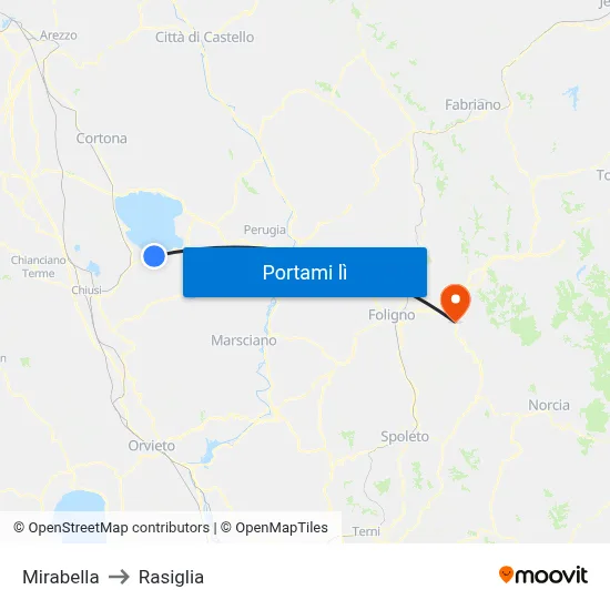 Mirabella to Rasiglia map