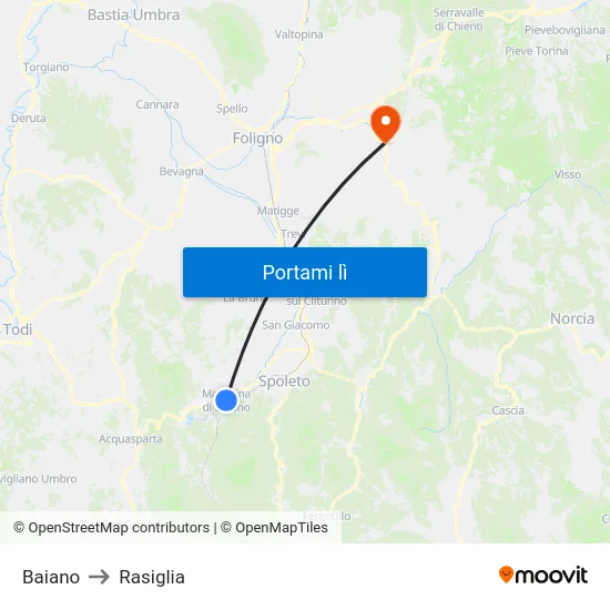 Baiano to Rasiglia map