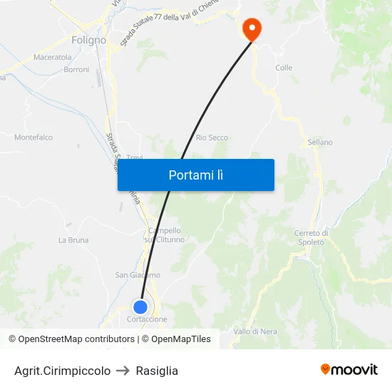 Agrit.Cirimpiccolo to Rasiglia map