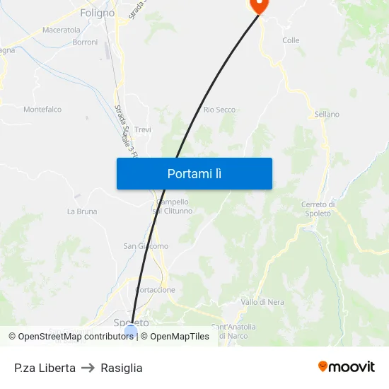 P.za Liberta to Rasiglia map