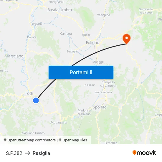 S.P.382 to Rasiglia map