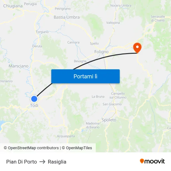 Pian Di Porto to Rasiglia map