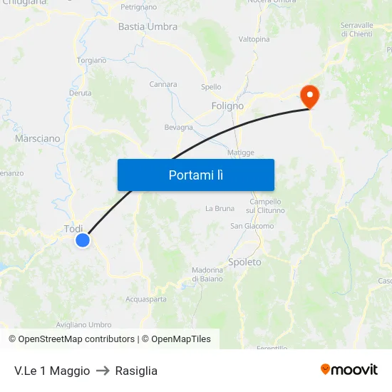 V.Le 1 Maggio to Rasiglia map