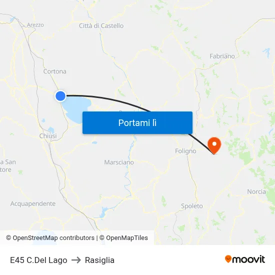 E45 C.Del Lago to Rasiglia map
