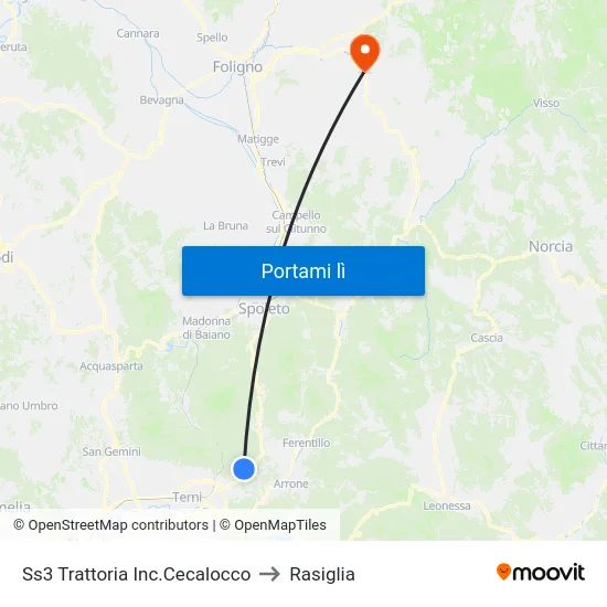 Ss3 Trattoria Inc.Cecalocco to Rasiglia map