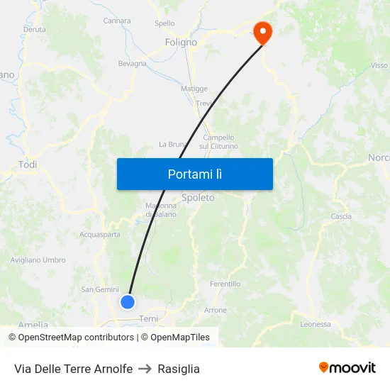 Via Delle Terre Arnolfe to Rasiglia map