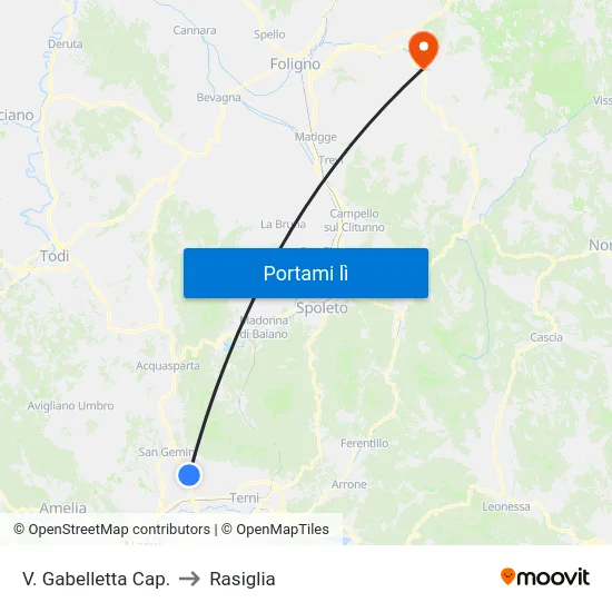 V. Gabelletta Cap. to Rasiglia map