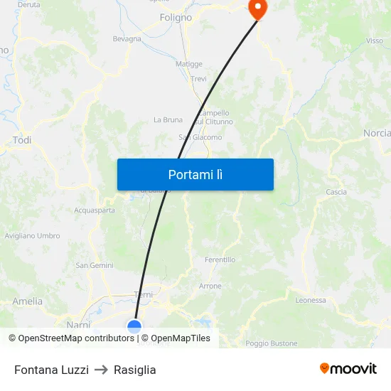 Fontana Luzzi to Rasiglia map