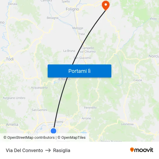 Via Del Convento to Rasiglia map