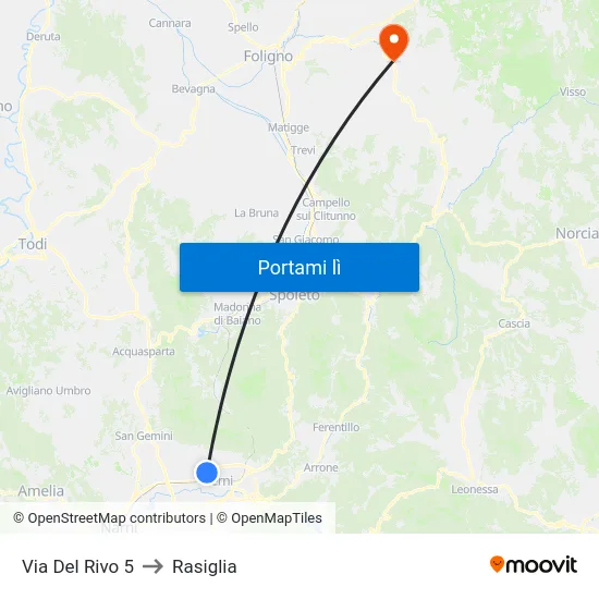 Via Del Rivo 5 to Rasiglia map