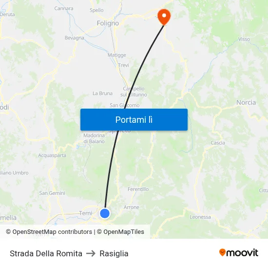 Strada Della Romita to Rasiglia map