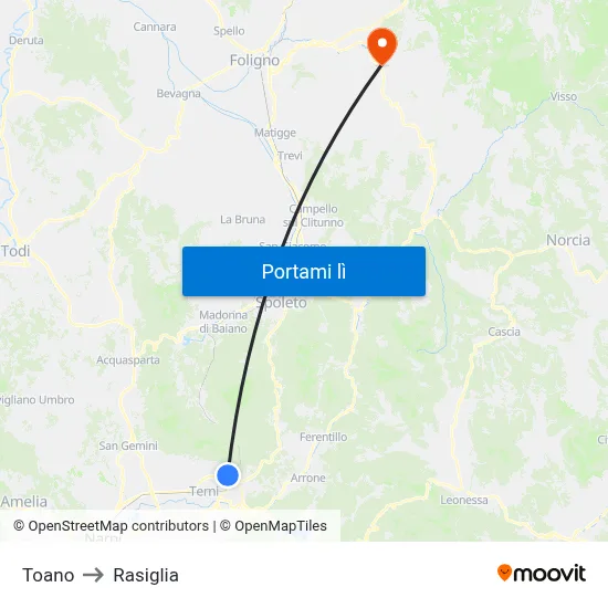 Toano to Rasiglia map