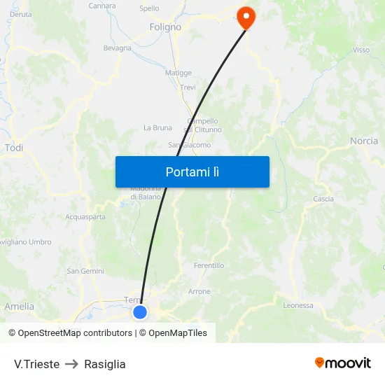 V.Trieste to Rasiglia map