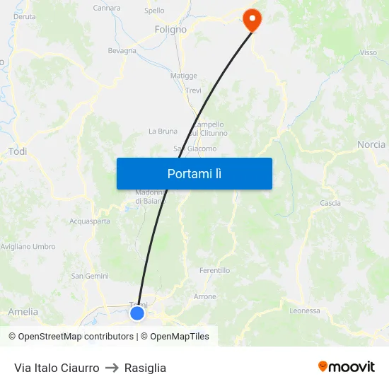 Via Italo Ciaurro to Rasiglia map