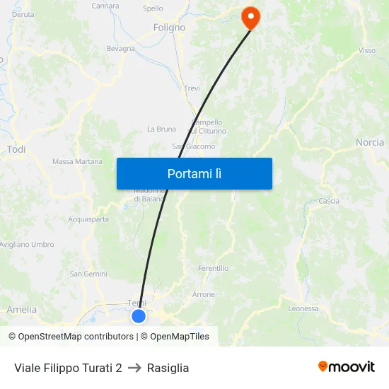 Viale Filippo Turati 2 to Rasiglia map
