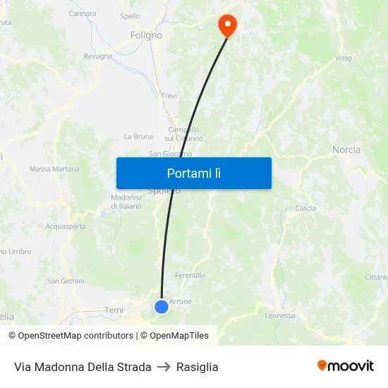 Via Madonna Della Strada to Rasiglia map