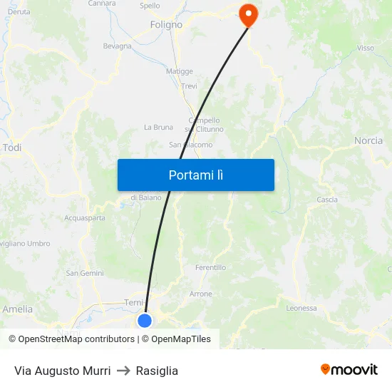 Via Augusto Murri to Rasiglia map